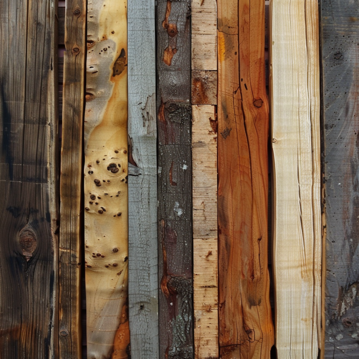 Image représentant les différentes essences de bois différentes.