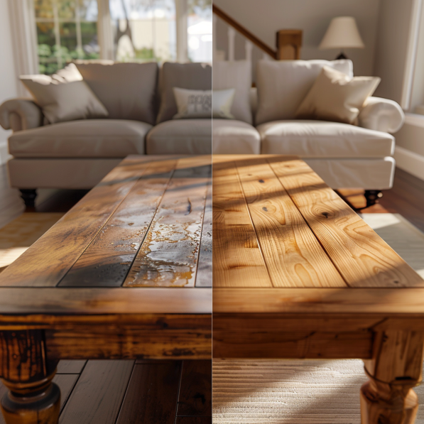 table avant et après rénovation