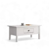 table basse en bois blanc vieilli