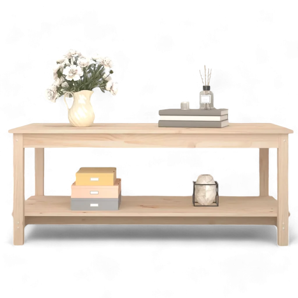 table basse en bois double plateau