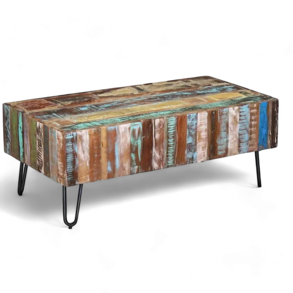 table basse en bois peint