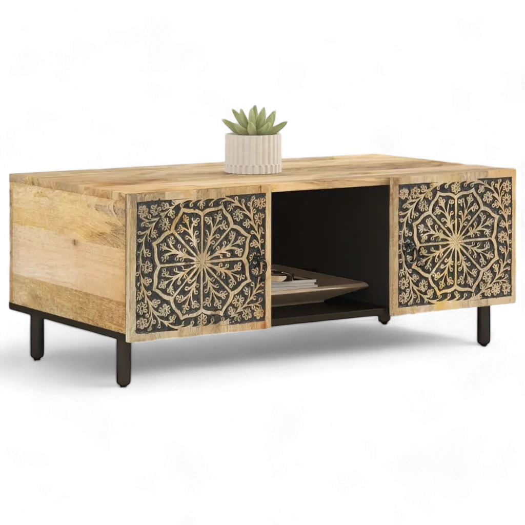 table basse orientale en bois